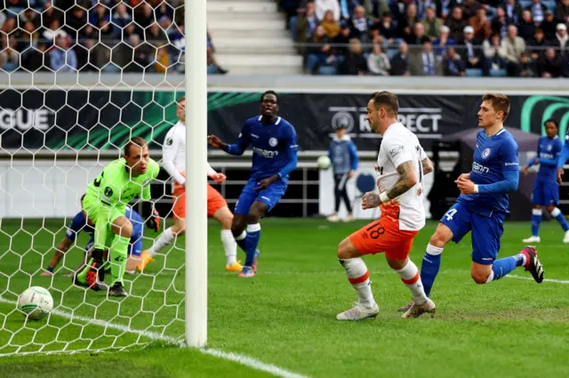 West Ham United's Danny Ings scores their first goal