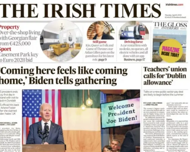 Irish Times headline