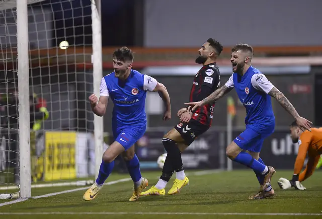 Larne's Lee Bonis and Andy Ryan