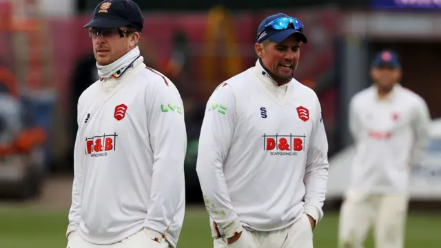 Essex players leave the field