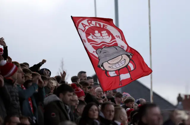 Larne fans at Seaview
