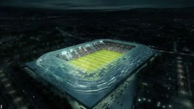 An image of what a redeveloped Casement Park would look like