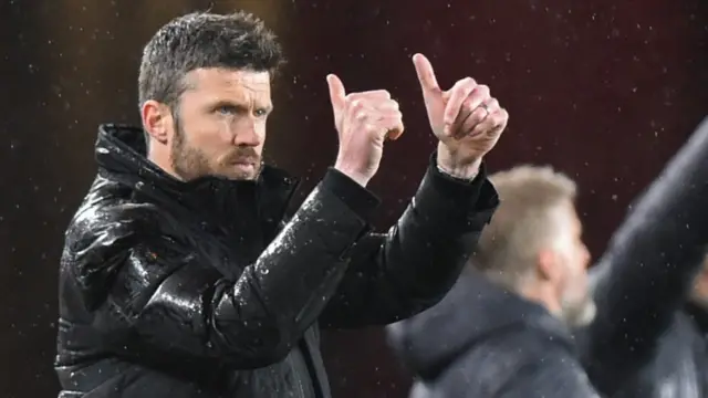 Middlesbrough boss Michael Carrick gives the thumbs up