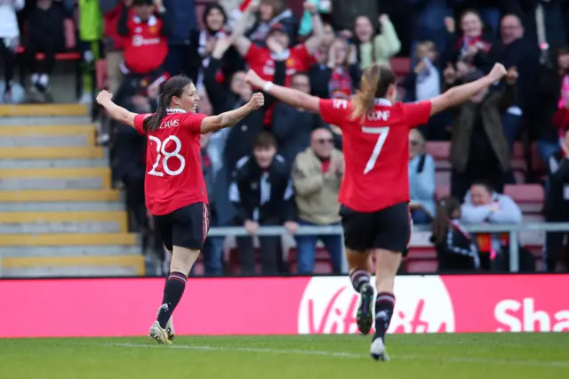 Manchester United celebrate scoring