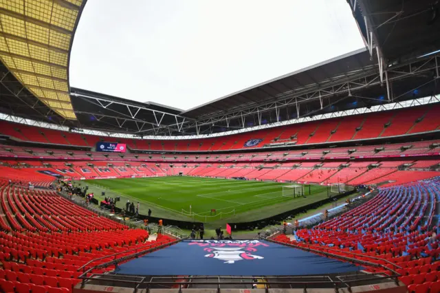 A general view of Wembley Stadium before the last Women's FA Cup final