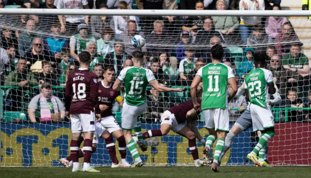 Hibs' Kevin Nisbet scores