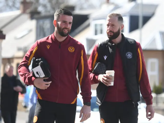 Motherwell's Liam Kelly and Kevin van Veen