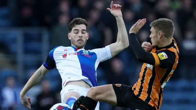 Blackburn's Joe Rankin Costello and Hull's Regan Slater