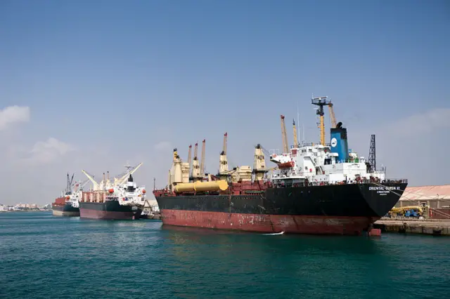 Ships at Harbour of Port Sudan, Red Sea, Sudan