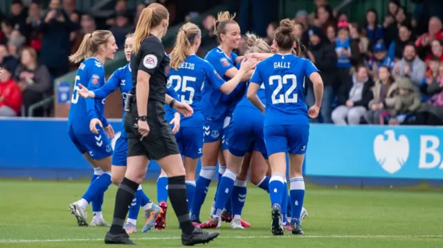 Everton Women celebrating a goal