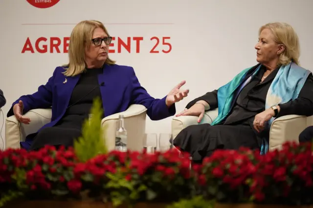 Mary McAleese chairing a panel including former Irish Foreign Affairs junior minister Liz O'Donnell