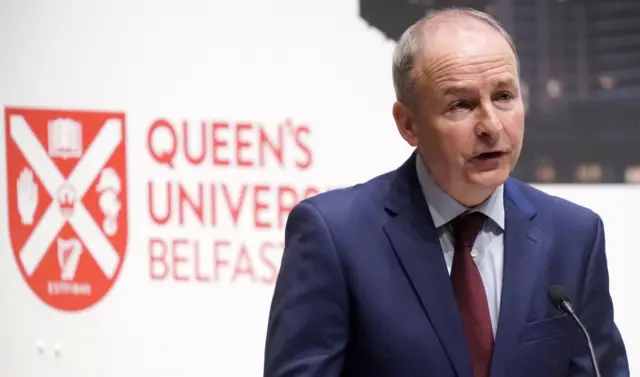 Micheál Martin speaks at Queen's University Belfast