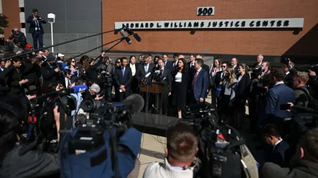 Lawyers outside court