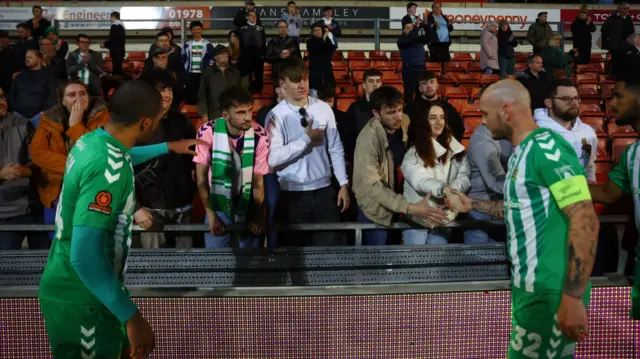 Yeovil players engage with fans