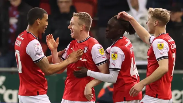 Rotherham celebrate equalising against Burnley