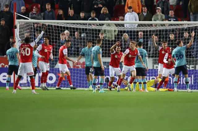 Rotherham celebrate equalising against Burnley