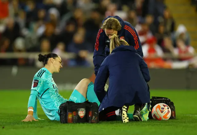 Manuela Zinsberger receives treatment.