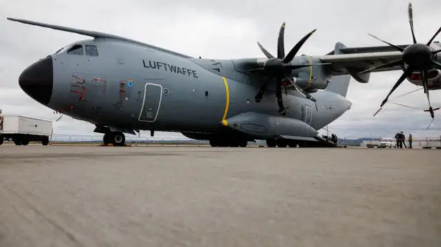 An Airbus A400M cargo plane of the Bundeswehr in Germany, January 2022