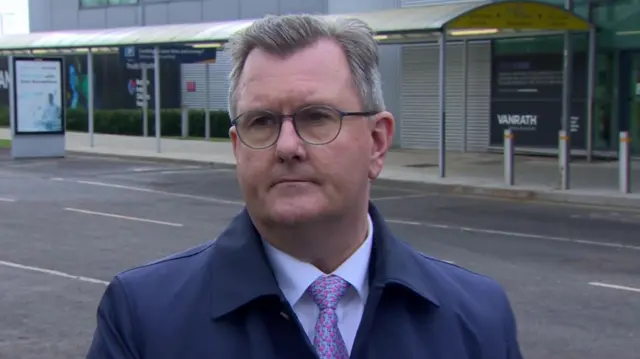 Sir Jeffrey Donaldson at Belfast City Airport