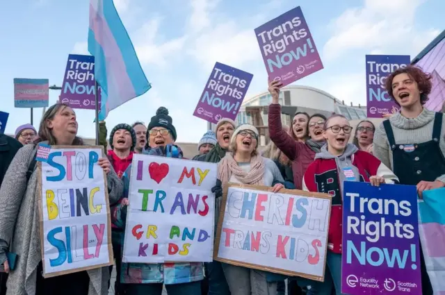 Trans rights protesters