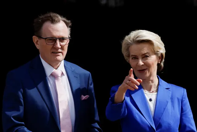 Ursula von der Leyen with Queen's Univeristy vice-chancellor Prof Ian Green