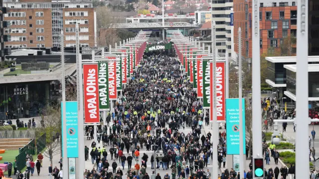 Fans arriving at Wembley