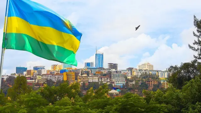 Skyline of Kigali the capital of Rwanda