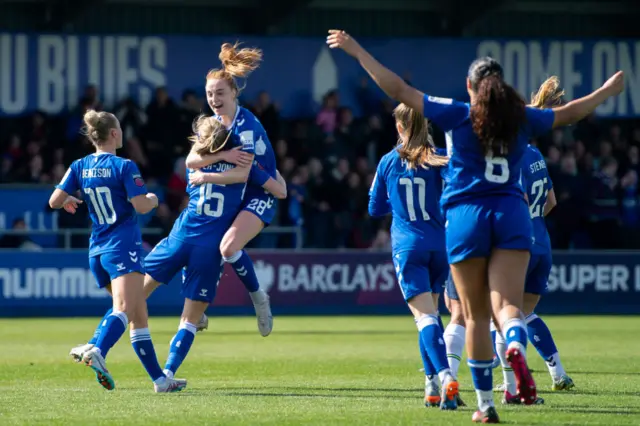 Aggie Beever-Jones celebrates scoring her teams second goal