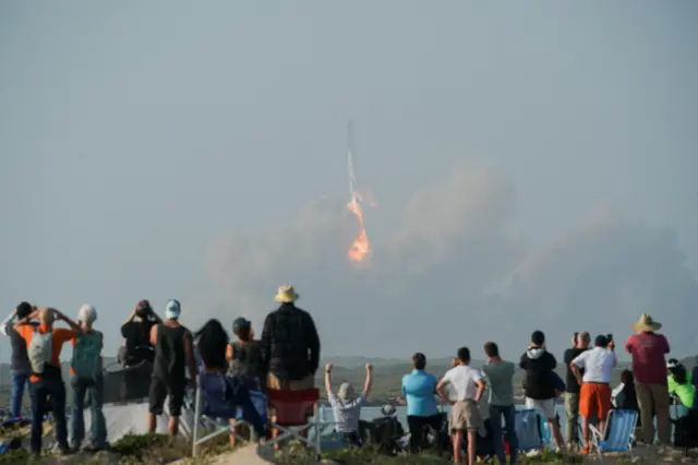 SpaceX's next-generation Starship spacecraft, atop its powerful Super Heavy rocket, self-destructs after