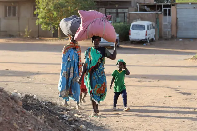 People in Sudan fleeing