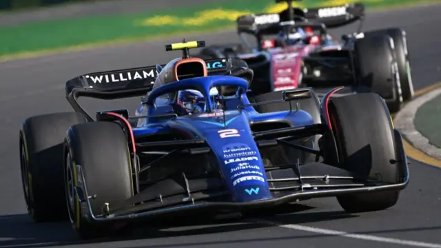 A Williams car in an F1 race