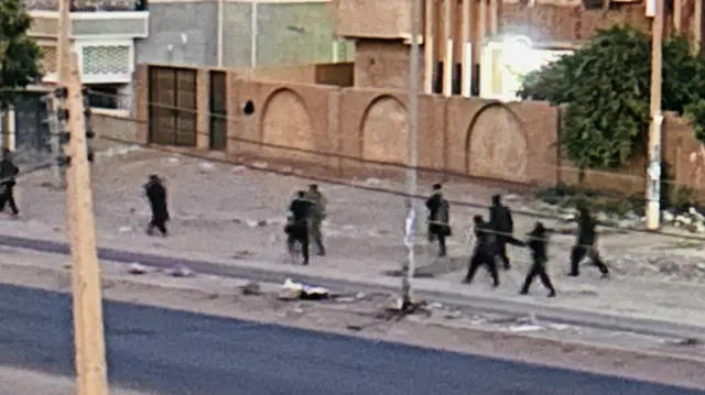 Troops on the streets of Khartoum on Friday