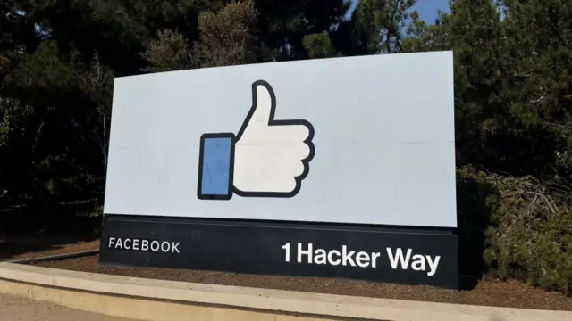 A Facebook sign at Menlo Park in California