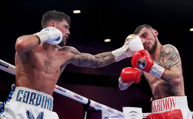 Joe Cordina lands a punch on his opponent