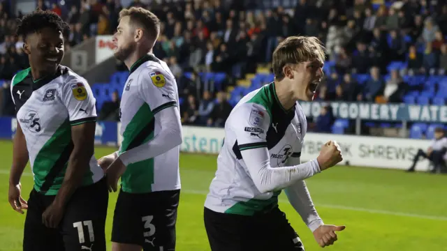 Callum Wright of Plymouth Argyle celebrates