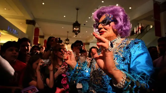 Dame Edna Everidge launches her MAC cosmetic range at David Jones in Sydney in 2009