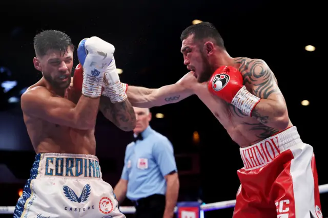 Joe Cordina and Rakhimov exchange punches