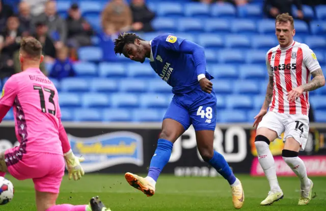 Sory Kaby scores for Cardiff against Stoke