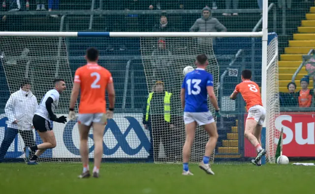 Ben Crealey of Armagh scores against Cavan