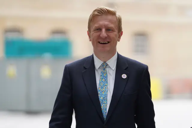 Deputy Prime Minister Oliver Dowden arrives at BBC Broadcasting House in London