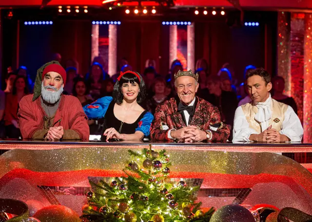 Craig Revel Horwood, Darcey Bussell, Len Goodman and Bruno Tonioli in the 2015 Strictly Christmas Special