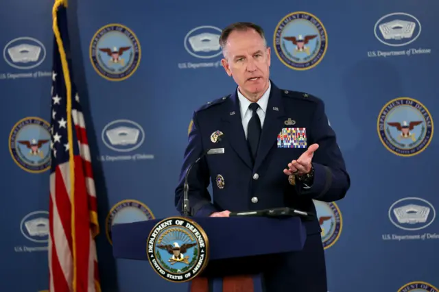 General Patrick Ryder speaking at a press briefing