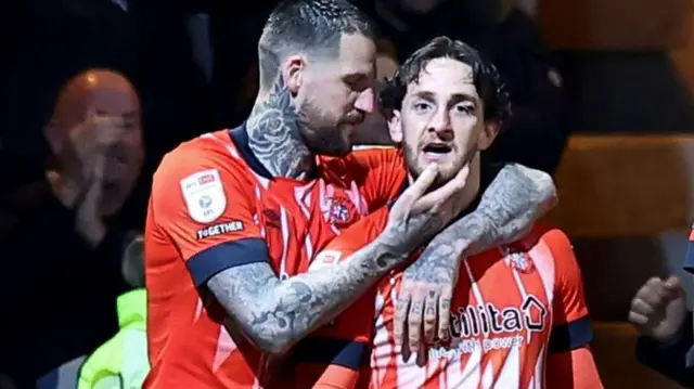 Luton celebrate goal