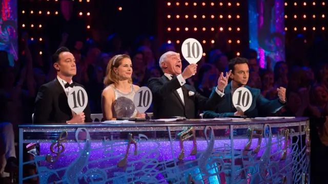 Len Goodman with his fellow judges on Strictly Come Dancing