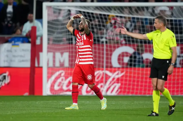 Valentin Castellanos celebrates scoring against Real Madrid in La Liga