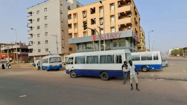 People escape from the region by bus - Khartoum, Sudan