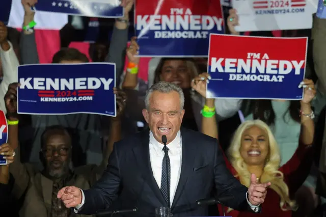 Robert F Kennedy during an election rally