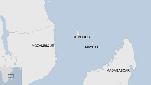 Map of Comoros and Mayotte