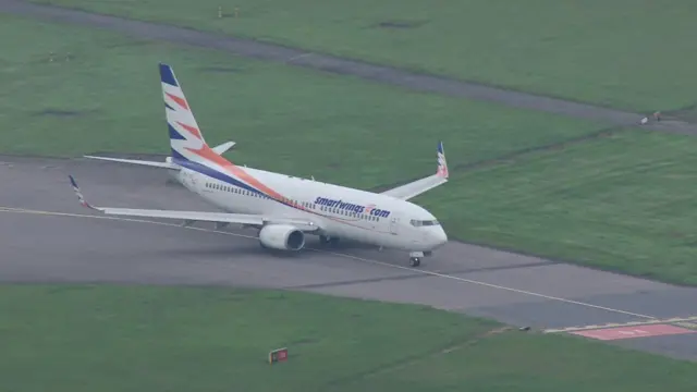 Plane lands at Stansted