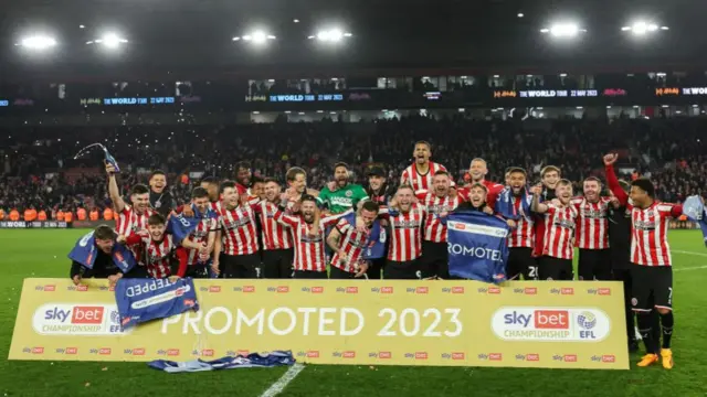 Sheffield United celebrate promotion